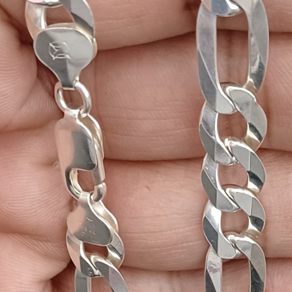 925 Sterling Silver Solid Figaro Style Chain - image 3